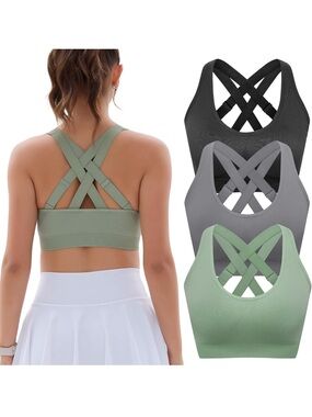 FITTIN Adjustable Sports Bra High Support Impact Padded FullCoverage Workout Gym